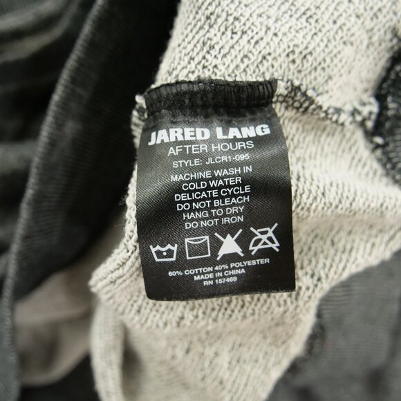 Jared Lang Sweater Mens Large Gray Pullover Knit Crew Neck Elbow Patches - Picture 13 of 13